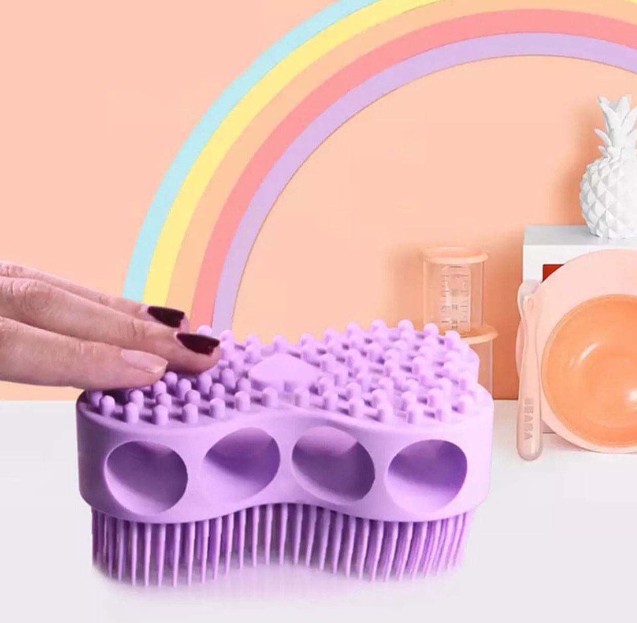 Silicone Bath Brush For Babies, Baby Shampoo Shower Brush, Silicone Body Scrubber, Massage Body Bath Brush Silicone Bath Brush For Babies, Baby Shampoo Shower Brush, Silicone Body Scrubber, Massage Body Bath Brush